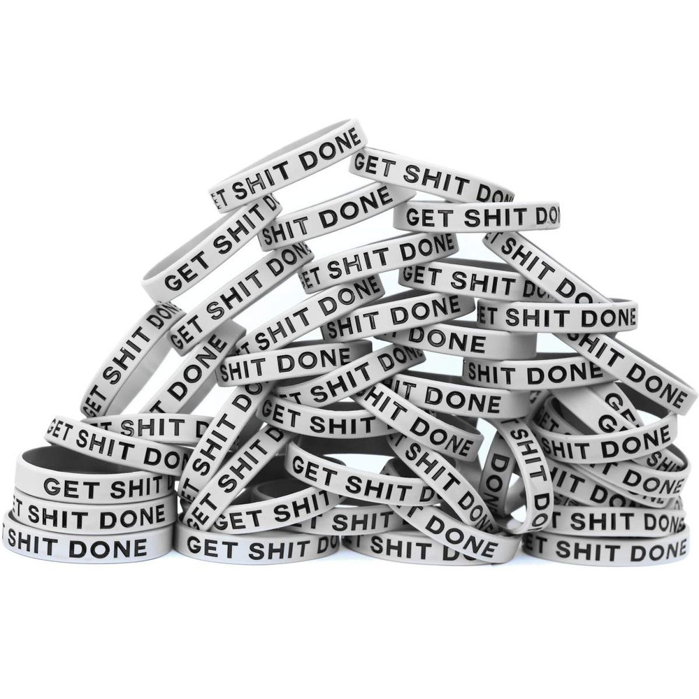 SayitBands One Hundred (100) Get Shit Done Wristband Bracelets