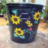 20 Gallon Hand Painted Galvanized Trash Can view 2
