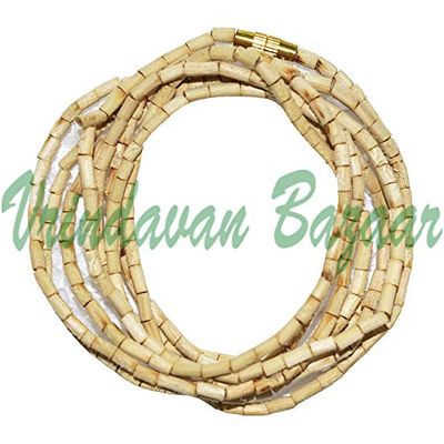 VRINDAVANBAZAAR.COM Long Beads 100% tulsi Kanthi 3 Round