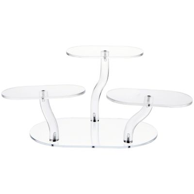 Plymor Clear Acrylic Adjustable 3-Item Display Riser, 6.25" H x 14.5" W x 10.25" D
