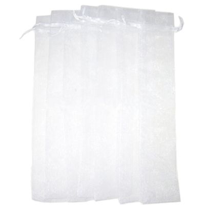 SUPVOX 50pcs Drawstring Organza Folding Hand Fan Pouch Hand Fan Holder Pocket Party Wedding Favor Bags (White)