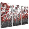 72 x 36 TOTAL - Aspen Trees, Red Leaves. Metal Print wall art. 3 Panel split, Triptych - HD aluminum panels view 1