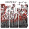 72 x 36 TOTAL - Aspen Trees, Red Leaves. Metal Print wall art. 3 Panel split, Triptych - HD aluminum panels view 3