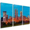 72 x 36 TOTAL - Downtown Cleveland, Ohio Metal Print wall art. 3 Panel split, Triptych HD aluminum multi panel print view 1