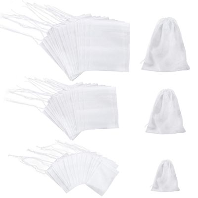 300 Pcs Drawstring Tea Filter Bags, Disposable Empty Cotton Filter Bags for Loose Tea 3.94 x 3.15 inch