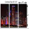 60 x 30 TOTAL - Red Chicago Cubs skyline at night Metal Print, wall art. 3 Panel split, Triptych HD aluminum view 3