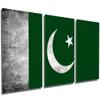 36 x 18 TOTAL - Pakistan Flag Grunge - Metal Print wall art. 3 Panel split, Triptych. HD aluminum multi panel prints view 1