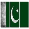 36 x 18 TOTAL - Pakistan Flag Grunge - Metal Print wall art. 3 Panel split, Triptych. HD aluminum multi panel prints view 2
