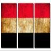 72 x 36 TOTAL - Yemen Flag Rustic Grunge - Metal Print wall art. 3 Panel split, Triptych. HD aluminum multi panel view 2