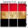 72 x 36 TOTAL - Yemen Flag Rustic Grunge - Metal Print wall art. 3 Panel split, Triptych. HD aluminum multi panel view 3