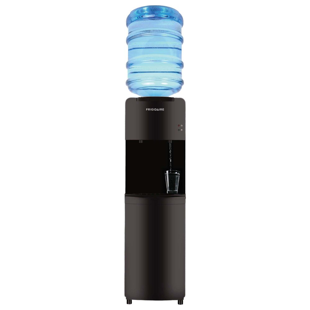 Frigidaire EFWC498 - Top Loading Cooler Dispenser -Hot & Cold Water - Child Safety Lock - Innovative Slim & Sleek Design, Holds 3 or 5 Gallon Bottles - Black