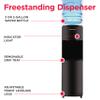 Frigidaire EFWC498 - Top Loading Cooler Dispenser -Hot & Cold Water - Child Safety Lock - Innovative Slim & Sleek Design, Holds 3 or 5 Gallon Bottles - Black view 2