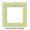CountryArtHouse Pistachio Acid Free 12x12 Picture Frame Mats with White Core Bevel Cut for 8x8 Pictures - Fits 12x12 Frame - One Mat - With Bag & Backing view 2