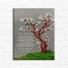 16x20 Custom Canvas Gift for Baby, Sympathy Gift, Baby Loss Gift, Condolences Gift, Family Tree, Flowers, 2 Birds, Nest, Personalized Gift, Sorrow Gift, 1845 view 1