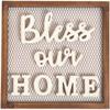 Fun Express Bless Our Home Wooden Hanging Sign - Decorative Wall Art for Kitchen, Farmhouse, Wedding Gifts, Home Decor - 1 Piece view 1