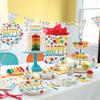 Multicolor Rainbow Spots Birthday Paper Luncheon Napkins (Pack of 16) - Durable & Eye-catching Design, Perfect For Kids & Adult Birthday Parties view 2