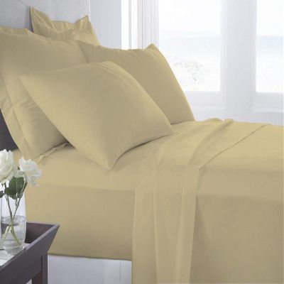 Cotton Bedsheets Set - Comfortable Fabric 400 Thread Count 100% Cotton 4-Piece Sheet Set 15 Inch Deep Pocket Solid (Twin, Taupe)