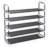 5 Tiers Shoe Rack Space Saving Shoe Storage Organizer Shoe Tower Cabinet Stackable Shelves 39.75 L x 11.13 W x 38.5 H InchesHolds 20-25 Pairs (Black) view 1