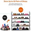 5 Tiers Shoe Rack Space Saving Shoe Storage Organizer Shoe Tower Cabinet Stackable Shelves 39.75 L x 11.13 W x 38.5 H InchesHolds 20-25 Pairs (Black) view 3
