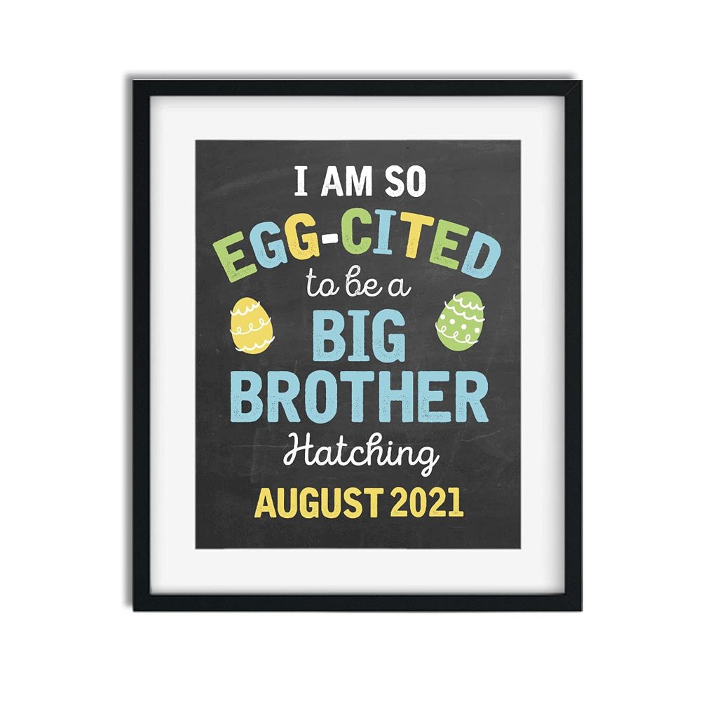 Canary Road Personalized Easter Big Brother Pregnancy Announcement Art Print | Pregnancy Announcement Sign | Baby Announcement Photo Prop | Big Brother Sign | New Baby Sign | Easter Baby Announcement