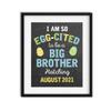 Canary Road Personalized Easter Big Brother Pregnancy Announcement Art Print | Pregnancy Announcement Sign | Baby Announcement Photo Prop | Big Brother Sign | New Baby Sign | Easter Baby Announcement view 1