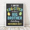 Canary Road Personalized Easter Big Brother Pregnancy Announcement Art Print | Pregnancy Announcement Sign | Baby Announcement Photo Prop | Big Brother Sign | New Baby Sign | Easter Baby Announcement view 3