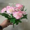 Leoyoubei 4 Bunches Bouquet of Artificial Silk Flower Carnations11 inch Bouquet and Green Leaf for Home Decoration Bridal Wedding Festival Decoration with 10 Per Bunch Flower (Red) view 4