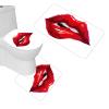 Amagical Sexy Red and White Bathroom Decoration 16 Piece Bathroom Mat Set Shower Curtain Set Woman Red Lips Non Slip Bath Mat Contour Mat Toilet Cover Shower Curtain with 12 Hooks view 3