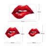 Amagical Sexy Red and White Bathroom Decoration 16 Piece Bathroom Mat Set Shower Curtain Set Woman Red Lips Non Slip Bath Mat Contour Mat Toilet Cover Shower Curtain with 12 Hooks view 4