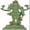 Harihara, an Example of Eclectic Indian Iconography - Brass Statue - Color Antique Green Gold Color view 1