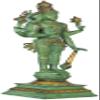 Harihara, an Example of Eclectic Indian Iconography - Brass Statue - Color Antique Green Gold Color view 2