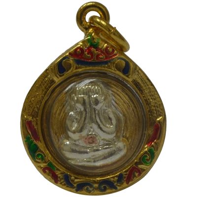 Thai Jewelry Amulets Phra Pidta Closed Eyes Amulets Loung Puu Naak Wat Huay Jarakheah Temple