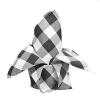 BalsaCircle 100 pcs 15x15-Inch Black on White Gingham Checkered Polyester Luncheon Napkins - for Wedding Party Restaurant Dinner view 1