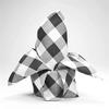 BalsaCircle 100 pcs 15x15-Inch Black on White Gingham Checkered Polyester Luncheon Napkins - for Wedding Party Restaurant Dinner view 3