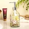 17oz Flower Glass Soap Dispenser Bottle with Plastic Pump,Set of 2 view 4