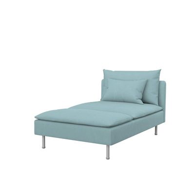 Soferia Replacement Compatible Cover for Sderhamn Chaise Longue, Fabric Majestic Velvet Light Blue