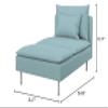 Soferia Replacement Compatible Cover for Sderhamn Chaise Longue, Fabric Majestic Velvet Light Blue view 3