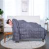 AckBrands 60" x 80" - 15 Lb Weighted Blanket - Slate Gray - Premium Cotton with Glass Beads - Double Stitched Edges - Veteran Owned view 4