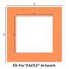 CountryArtHouse Orange Acid Free 12x12 Picture Frame Mats with White Core Bevel Cut for 8x8 Pictures - Fits 12x12 Frame - One Mat - With Bag & Backing view 2