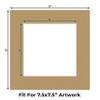 CountryArtHouse Rattan Acid Free 12x12 Picture Frame Mats with White Core Bevel Cut for 8x8 Pictures - Fits 12x12 Frame - One Mat - With Bag & Backing view 2