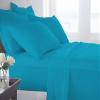 Cotton Bedsheets Set - Comfortable Fabric 400 Thread Count 100% Cotton 4-Piece Sheet Set 15 Inch Deep Pocket Solid (Cal-King, Turquoise Blue) view 1