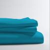 Cotton Bedsheets Set - Comfortable Fabric 400 Thread Count 100% Cotton 4-Piece Sheet Set 15 Inch Deep Pocket Solid (Cal-King, Turquoise Blue) view 2