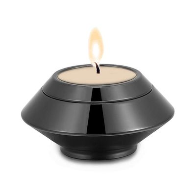 Yinplsmemory Cremation Urns for Ashes Stainless Steel Candle Holder Keepsake Urns for Ashes for Loved one Free Engraved (Black)