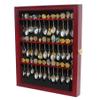flag connections Tea Spoon Souvenir Spoon Display Case Rack Cabinet, Real Glass Door view 1