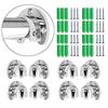YUEWO U Stainless Steel Closet Pole Sockets- Closet Rod End Supports, Flange Set Rod Holder With Screws For Closet Curtain (U Shaped) view 3