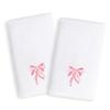 Authentic Hotel and Spa Sweet Kids Pink Bow Embroidered White Turkish Cotton Hand Towels (Set of 2) view 2