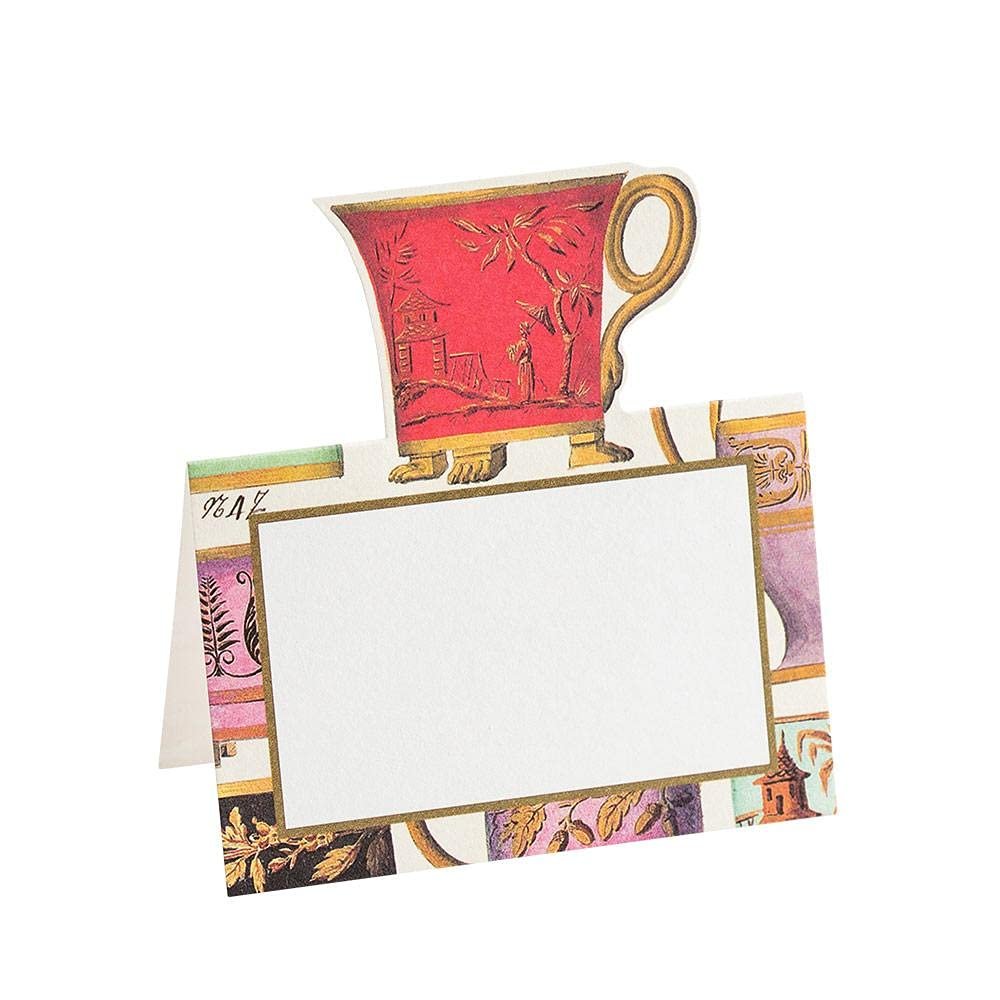 Caspari Salon de Th Die-Cut Place Cards, 24 Included