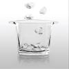 Glass - Ice Bucket - 5.7" H - by Barski - European Quality Glass - Square Shaped - with Two Handles - Made in Europe view 2