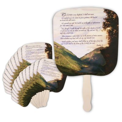 25 Pack Swanson Christian Products Church Fans - Hand Held Parlor Fans, 23rd Psalm (KJV)