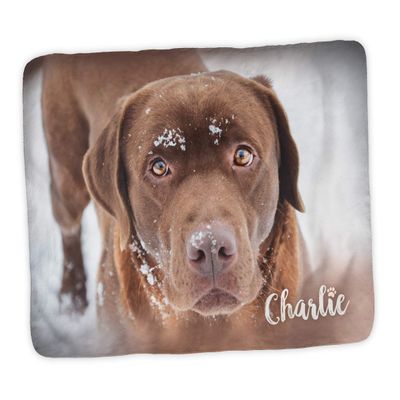 Pawpillo Pet Memorial Custom Photo Plush Sherpa Throw Blanket Large 60" x 80"